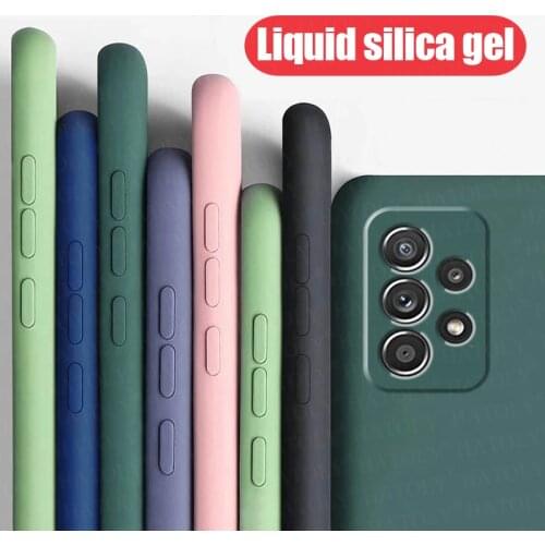 For Samsung Galaxy M31 A21S Case Cover A51 A71 M30S M21 A50 A41 Liquid Soft Silicone Shockproof Bumper Phone Case S21 Ultra Plus