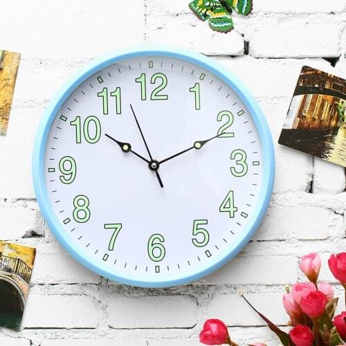 Random Colors 12inch Wall Clock Round Dark Glow Silent Quartz Indoor Outdoor Home Decoration Retro Wall Clock
