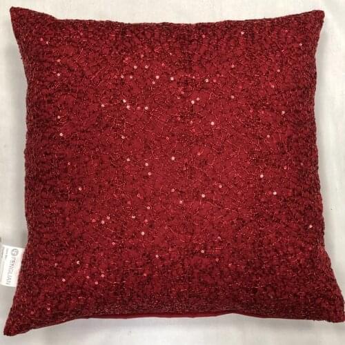 Christmas Cushion Cover Decorative Pillowcase Red Sequins Embroidery