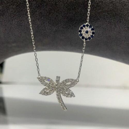 Dragonfly Butterfly The Genres Change Myth silver necklace