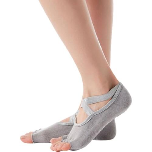 KoKossi Cross Open Toe Yoga Sports Socks Comfortable Skin-friendly Quick-dry Breathable Anti-slip PVC Non-pilling Dance Fitness