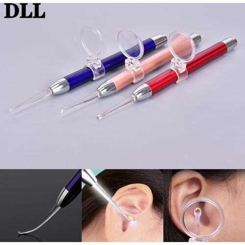 Light LED Flash Light Ear Cleaning Tools Baby Ear Spoon Ear-pick Wax Remover Pick Earpick Clean Ears Cares With Magnifying Glass