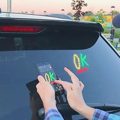 LED Display Screen Controlled Images Custom Emoticons Car LED Display Screen Picture Lights Mini Accent Spotlights GK99