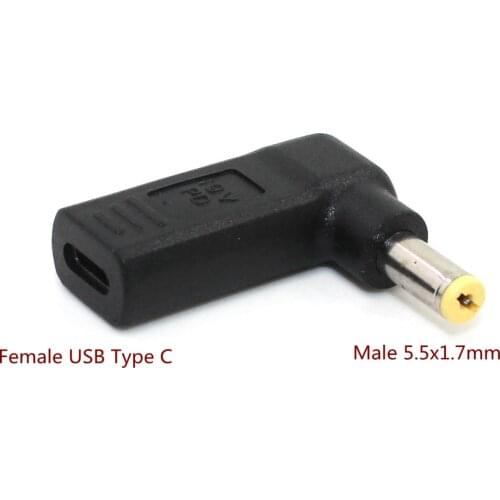 USB Type C Plug Dc Jack Power Adapter Converter USB-C Female to 5.5x1.7mm Male for For Acer Laptop Adapter