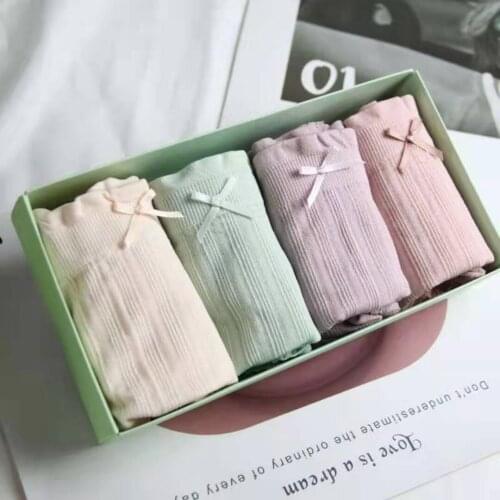 2021 New Womens 4-pack Graphene Crotch Underwear Seamless Physiological Antibacterial Moisture-conducting Waist Briefs