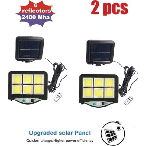 2pcs seperable 120 LED Outdoor Solar Wall Lamp 3 Modes PIR Motion Sensor Waterproof Light Garden Path Emergency Security Light L