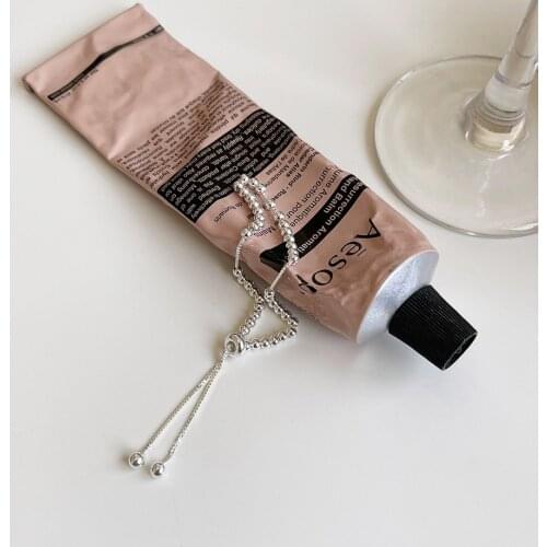 SHANICE INS 925 Sterling Silver Round Beads Chain Bracelets Adjustable Bracelet For Women Girls Drop Shipping Party Gift