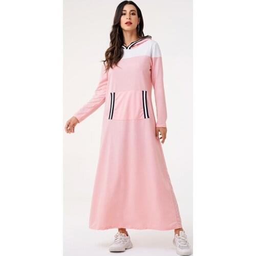 Women Hoodie Dress Long Sleeve Pocket Front Casual Long Dress Loose Female Fashion Women Clothing