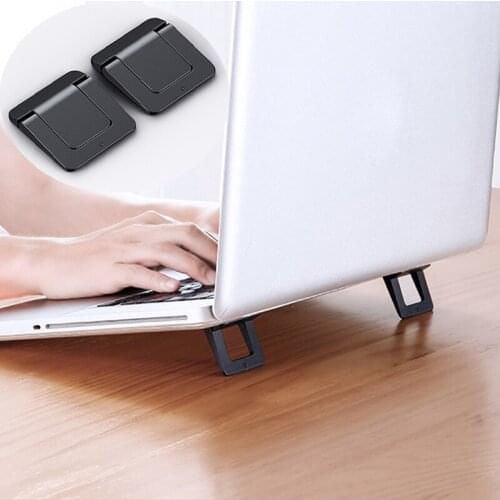 1 pair Portable Laptop Stand Cooling Bracket Foldable Multifunctional Base Desktop Bracket,Black