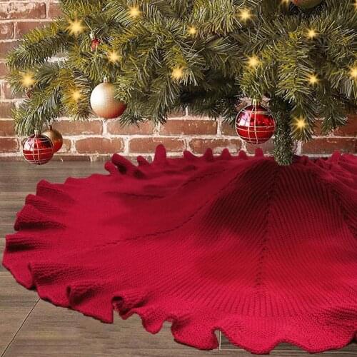 122cm Round Acrylic Christmas Tree Skirt Holiday Festival Party Decor Carpet Mat