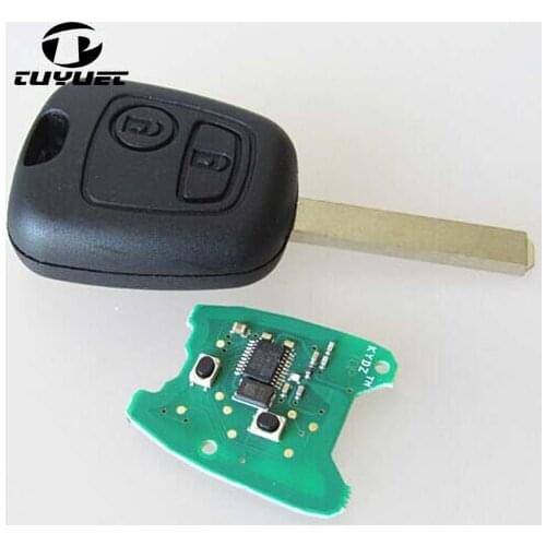 2 Buttons Remote Key For Peugeot 307 434mhz With Electronic ID46 Chip (VA2 Blade Without Groove)