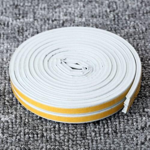2Pcs 2.5M E-type Car Door Window Selfadhesive Weather Tape Draught Excluder Strip Silicone Rubber Sealing Strip Sound Insulation