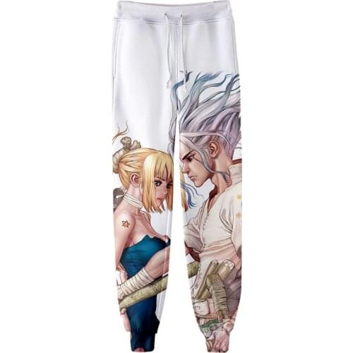 2019 autumn hip hop youth jogging sports pants anime casual comfort 3D printing dr.stone male / female fashion couple trousers