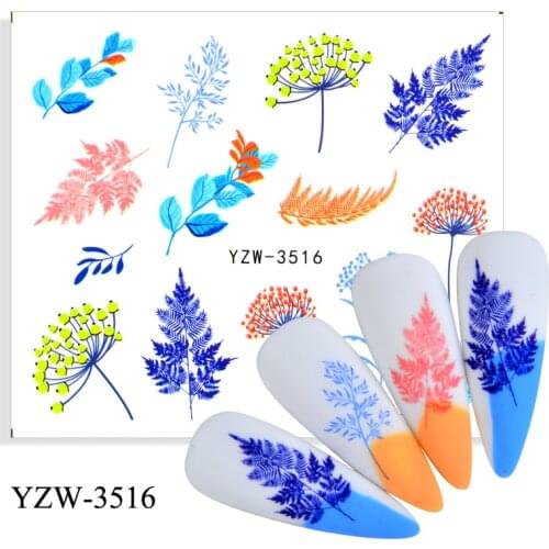 WUF 4PCS Strawberry/Cherry/Ice Cream/Butterfly Water Nail Stickers Decals Watermarks Manicure Sliders Nail Art Decoration