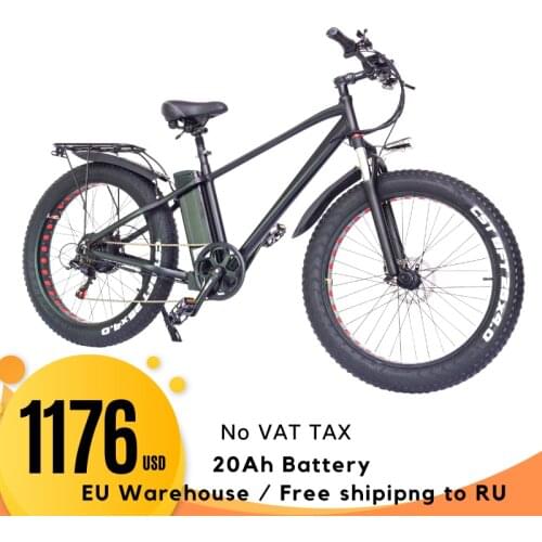 750W 26inch Fat Bike Electric 1000W Mopeds Adults Ebike Mountain Beach Cruiser Fatbike Bicycle 30Ah Battery Long Range EU Stock