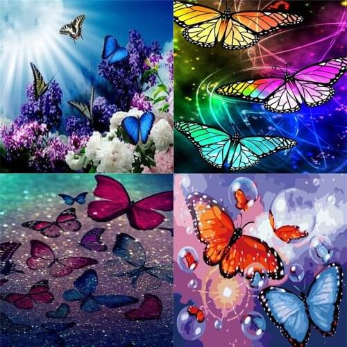 SHAYI DIY 5D Diamond Painting Mosaic Embroidery Cross Stitch Colorful Butterfly Full Square/Round Drill Home Decor Picture