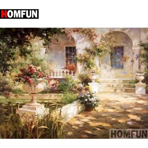 HOMFUN Full Square/Round Drill 5D DIY Diamond Painting "Flower landscape" Embroidery Cross Stitch 5D Home Decor Gift A17873