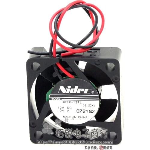 Free Shipping For Nidec D03X-12TL 02(CX) DC 12V 0.04A 2-wire 60mm, 30x30x10mm Server Square fan