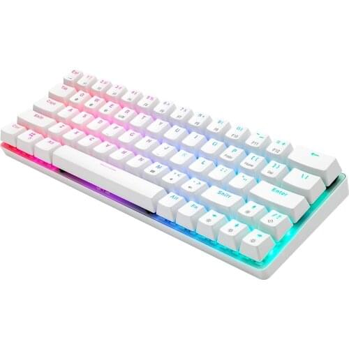 HUOJI CQ63 wireless mechanical gaming keyboard, RGB backlight, Bluetooth 5.0, brown switch, 63 keys, iPad wired 60% keyboard, iM