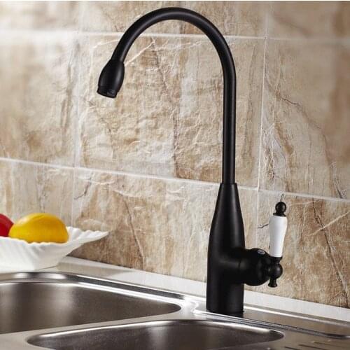 Black Oil Rubbed Brass Bathroom Kitchen Basin Sink Faucet Mixer Tap Swivel Spout Single Lever One Hole Deck Mounted msf104
