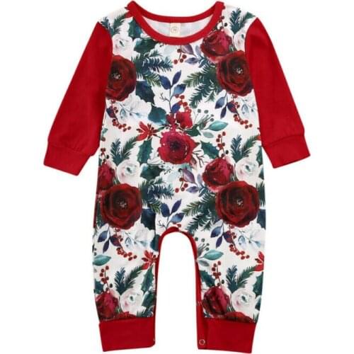 Newborn Baby Girl Boy Romper Outfits Flowers Long Sleeve Playsuit Infant Fall Winter Spring Warm Clothes One Piece Clothes