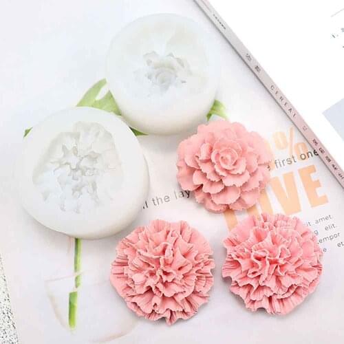 Flower Candle Mold Silicone Carnation Flower Aromatherapy Gypsum Mold Handmade Soap Mold for DIY Clay Decoration Resin Moulds