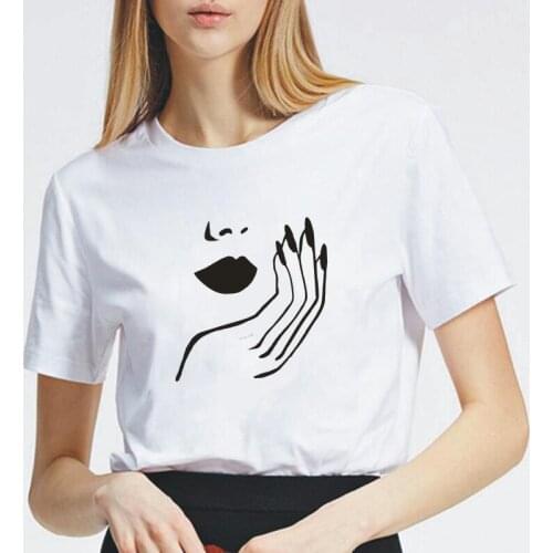 Harajuku Tshirt Summer Short Sleeve Funny Tee Shirt Femme Fashion Manicure Salon Print T Shirt Women Tops Casual Camiseta Mujer