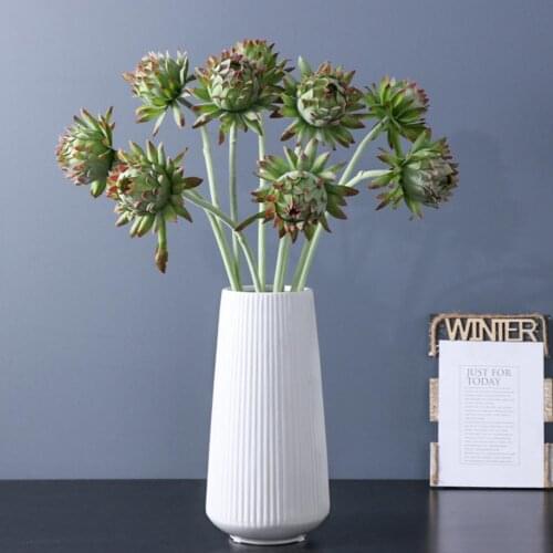 Fake Flower Eco-friendly Fadeless Plastic Simulation Artichoke Flower Vivid and Realistic Durable for Home School Wedding