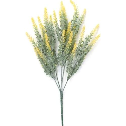 Artifical Flower Flowers Potted Simulation Flocking Bouquet Plastic Plant Wheat Ears Decoration Lavender