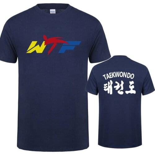 Summer New WTF Taekwondo T Shirts Men Tee Short Sleeve Cotton Tshirts Tops LH-240