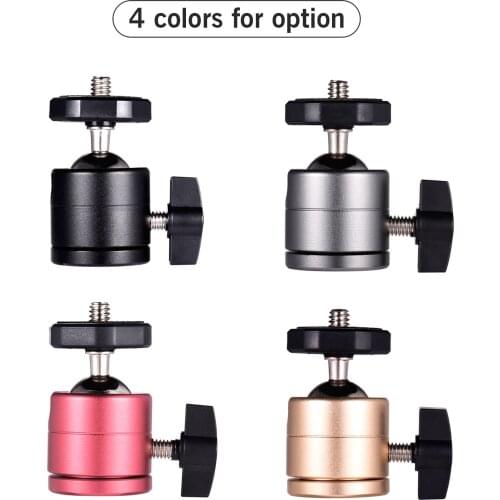 Mini Ball Head Photography Tripod head 360 Degree Rotatable Ballhead Aluminum Alloy Ball Head Mount 1/4"Screw for Camera Tripod