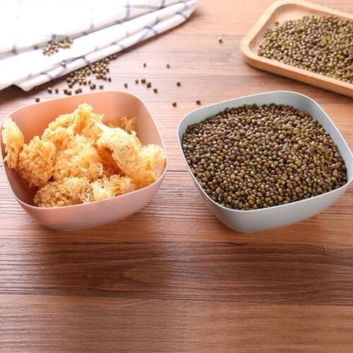 Salad Fruit Bowl Soup Salad Noodle Rice Bowl Unbreakable Multifunctional Plastic Eco-friendly Square Bowl for Kitchen