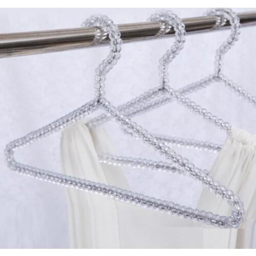 Fashion Acrylic Beads Hanger Women Clothing Skirts Dress Display Lady Clothes Crystal Hangers LX6677