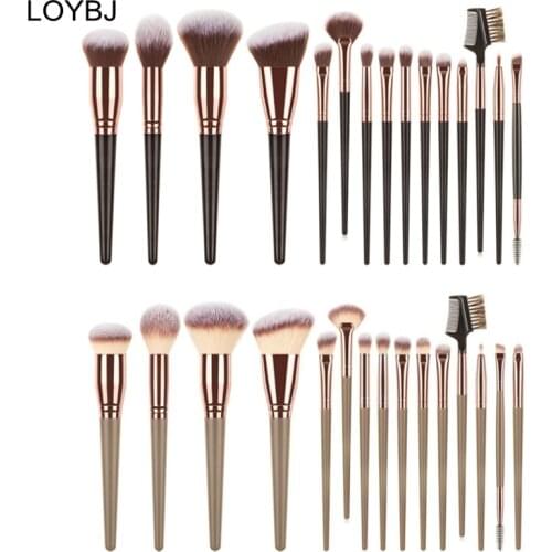 LOYBJ Beauty Makeup Brushes Set Cosmetic Brush Powder Foundation Blush Highlight Eye Shadow Eyebrow Eyelin Lashes Make Up Tools
