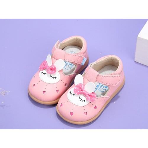 2019 spring new cowhide baby toddler shoes 1-3-5 years old girls shoes Korean version of the princess shoes