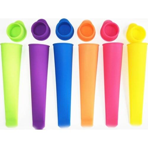 Silicone Ice Tube Mold With Lids Silicone Colorful DIY Ice Cream Yogurt Popsicl Maker Mold Summer Drinking Accessories