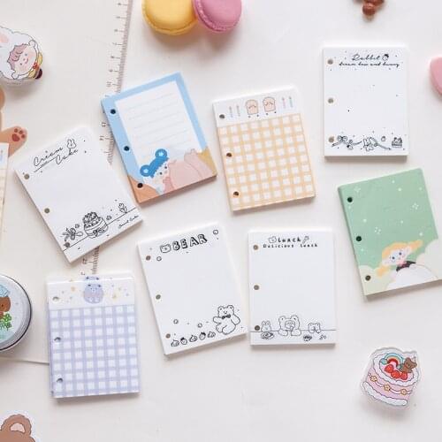 Mini 3 Ring Binder Inner Page 40 Sheets Refill Diary Hand Book Korean Stationery Journal Scrapbooking School Supplies
