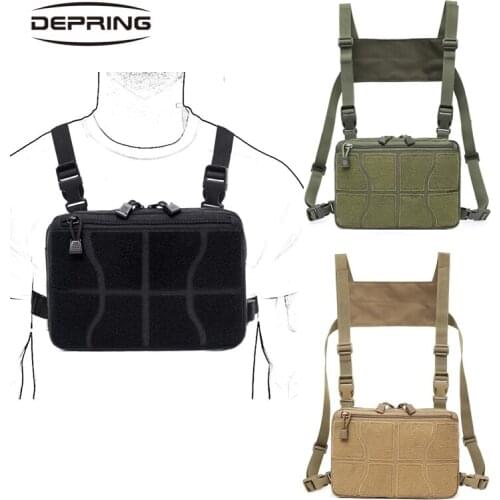 Tactical Combat Chest Pack Molle Vest Bag Front Pouch Camouflage Airsoft Holster Multi-Purpose Daypack Concealed EDC Carry Pouch