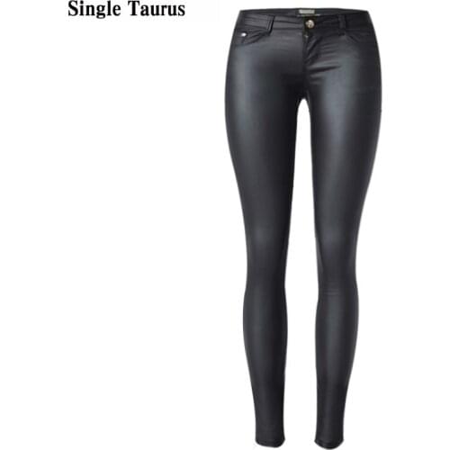 Low Waist Leather Pu Skinny Jeans Women Sexy Push Up Black Pencil Pants Mujer Pantaloni Donna Europe Plus Size Trousers Femme