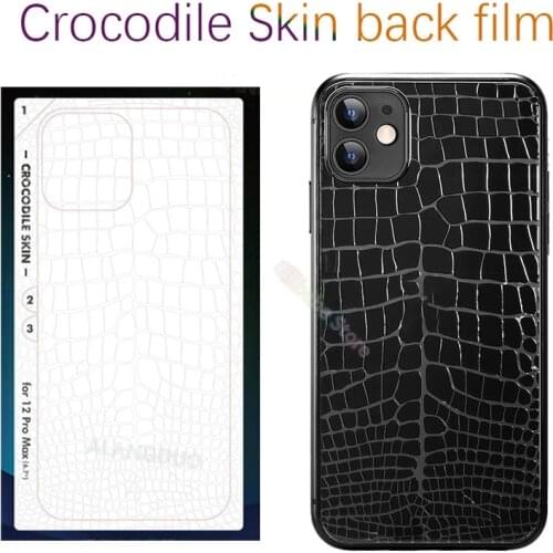 For iPhone 12 /11 Pro Max Crocodile Skin Back Film Protector Anti-scratch Anti-fingerprint Back Sticker Case Covers for iphone12