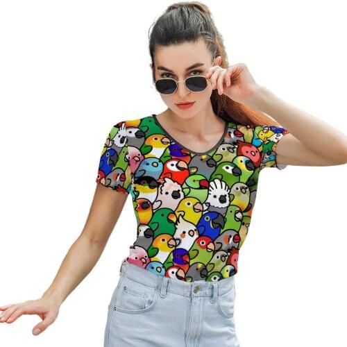 Animal T Shirt Printed Womens New Fashion T-Shirt Street Wear Short-Sleeve O Neck Polyester Tshirt