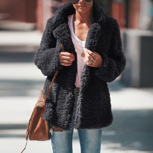 Turn Down Collar Winter Coat For Women Long Sleeves Solid Single Breasted Buttons Womens Jackets 2021 Winter Fashion New Coats