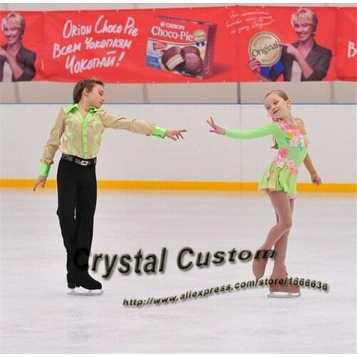 2016 Child Figure Skating Dresses With Spandex New Brand Vogue Figure Skating Competition Dress For Girls DR3010