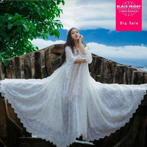 2109 fashion brand lolita mori girl Slim Embroidery V-Neck Dresses Bohemian Seaside Beach Retro Dress wj1087 Harness underwer