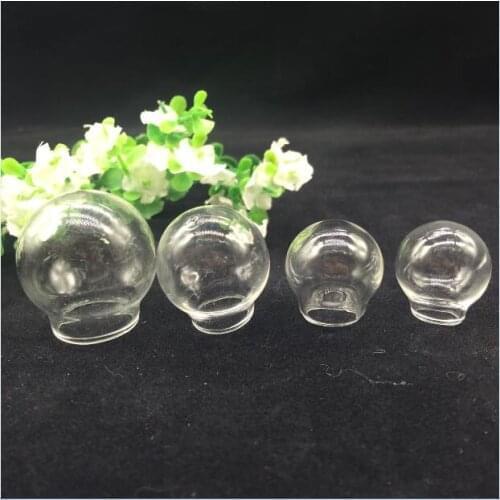 5pcs Transparent 30x20mm 25x15mm 20x15mm 20x12mm hollow round orbs glass globe charm vial pendant wish bottle jewelry