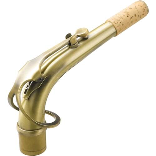 Muslady B66 Alto Saxophone Sax Bend Neck Brass E-flat Sax Elbow 24.5mm Nozzle Leather Pad Heat-Insulating Sax Replacement Part