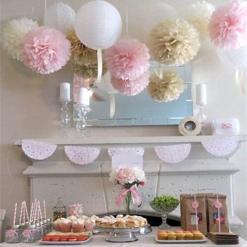 Handmade Tissue Paper Pom Poms Flower Balls For Wedding Christmas Decoration Birthday Party Decor DIY Craft