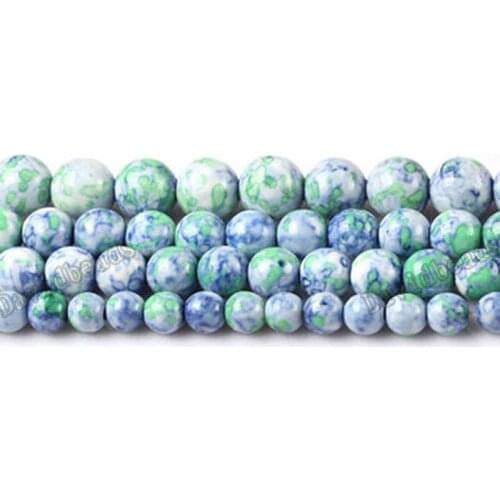 Fctory Price Natural lt Blue Colorful Stone Round Loose Beads 16" Strand 4 6 8 10 12 MM Pick Size For Jewelry diy
