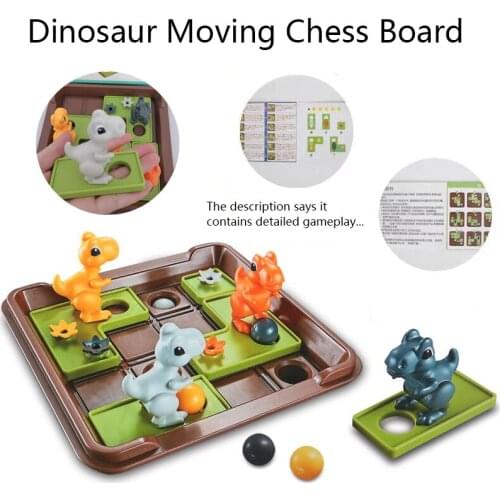 ChildrenS Parent-Child Interactive Training Logical Thinking Game 60 Levels Of Double Challenge Dinosaur Puzzle Board Gifts For