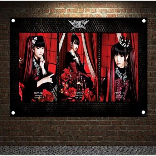 BABY METAL Metal Music pop Band graffiti culture Shabby chic Rock poster flag banner tapestry cloth Art Bar Cafe Home Decor